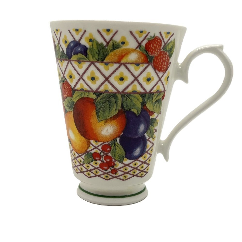 Evesham -Roy Kirkham Colorful Fruits Footed Cup - Fine Bone China - England - Picture 1 of 8
